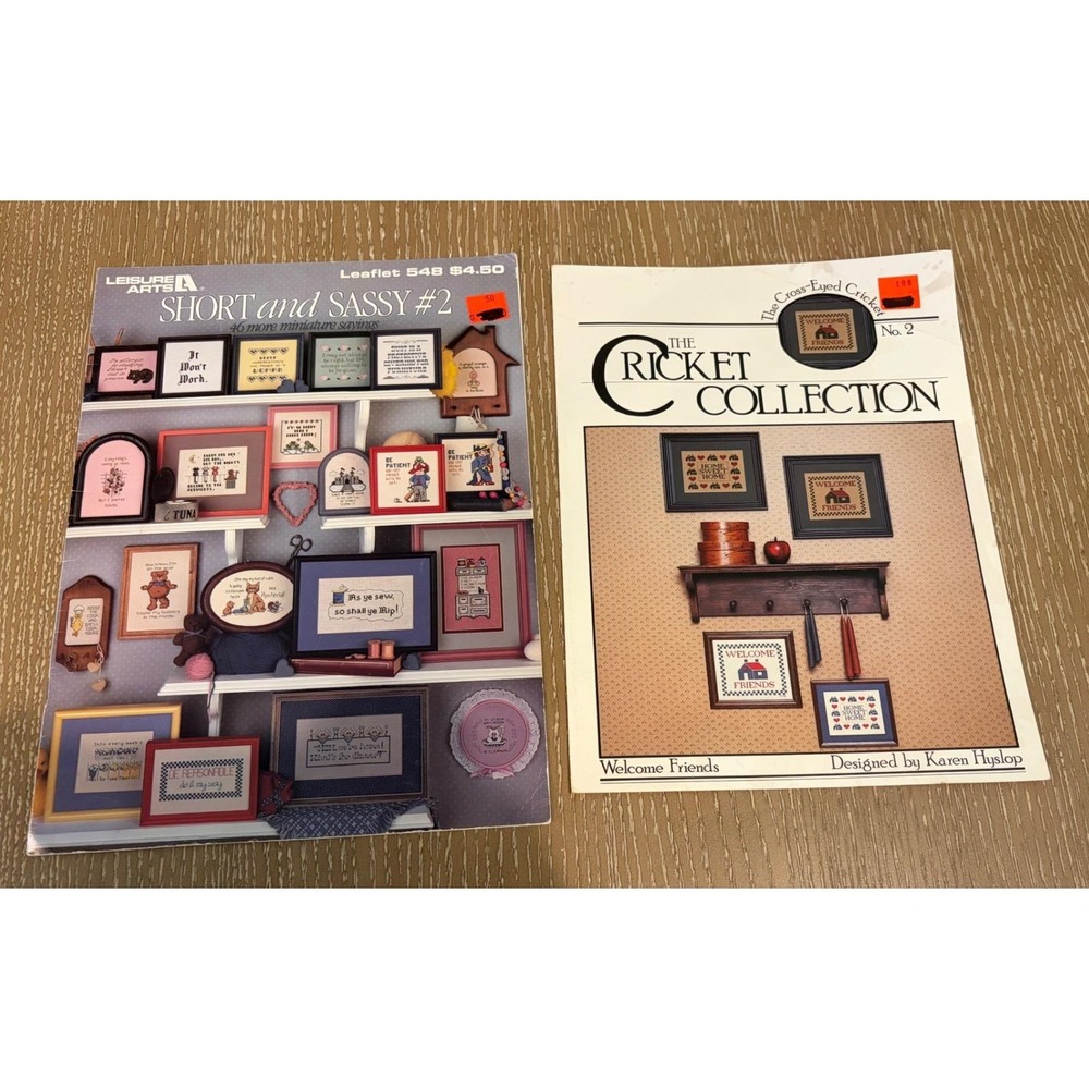 Vintage Cross Stitch Pattern Book Lot Cricket Collection No. 2 Short & Sassy